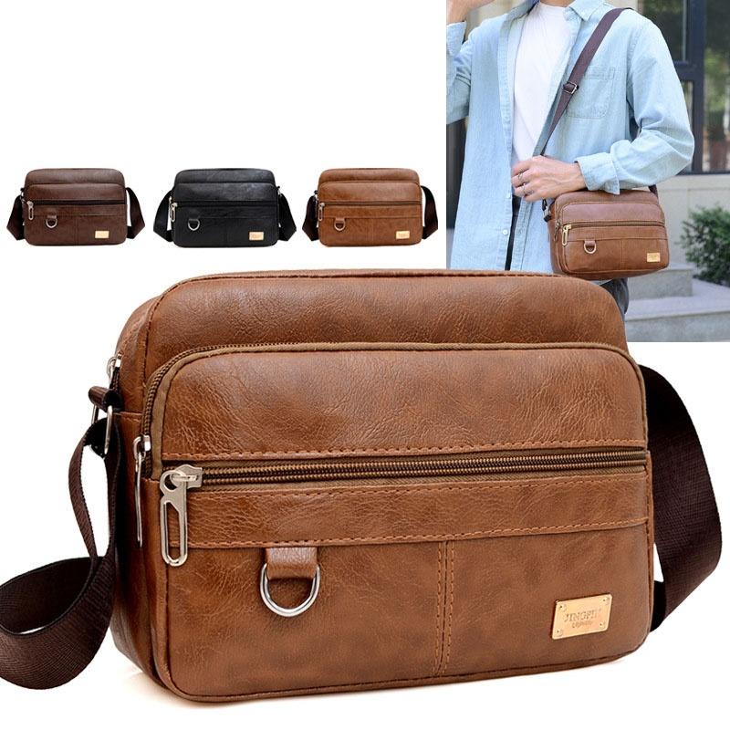 Leather Work Bag Mens - 가죽 남성 슬링백 메신저 숄더 크로스백