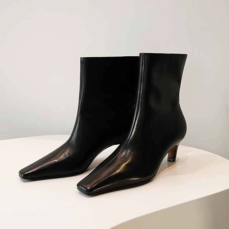 Leather Work Western - AIYKAZYSDL 2025 스퀘어 토 앵클 부츠