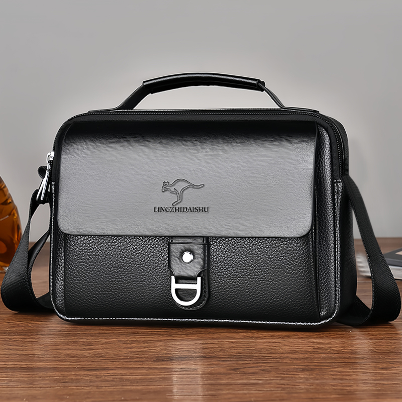 Leather Work Bag Mens - 내구성 있는 투톤 비즈니스 가방, 패셔너블한