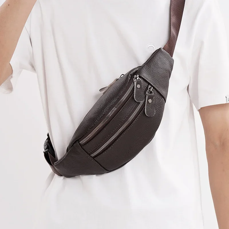 Leather Work Bag Mens - 정품 가죽 남성용 허리 가방 다기능
