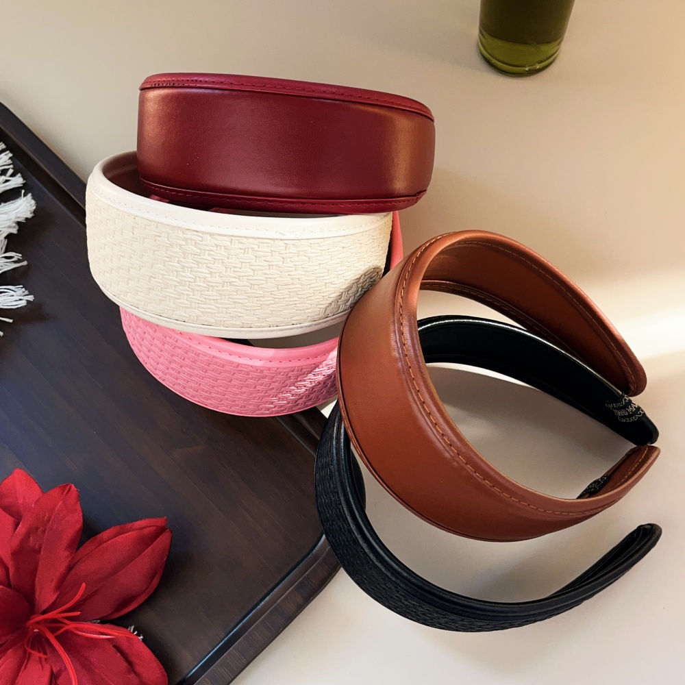 Leatherwork Pony - 새로운 2025 레트로 PU 가죽 Hairbands