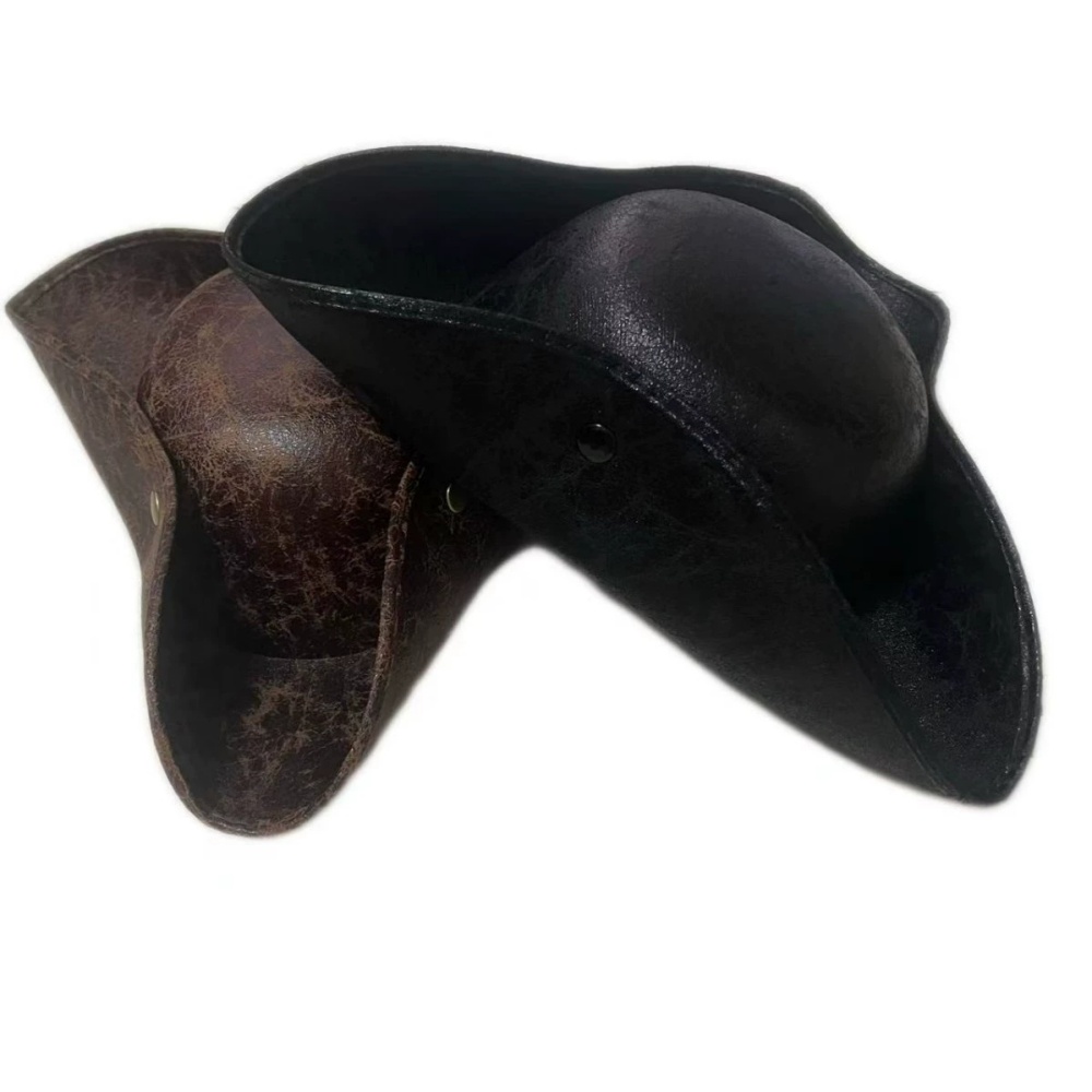 Leather Work Hat - 태양 모자 가짜 가죽 해적 모자