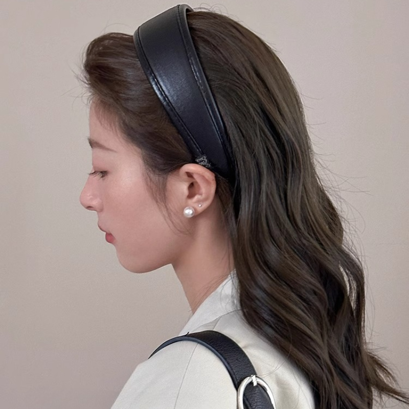 가죽 헤어밴드 심플 단색 한국 헤어 후프 여성용 레트로 - Leatherwork Pony 리뷰 및 가격