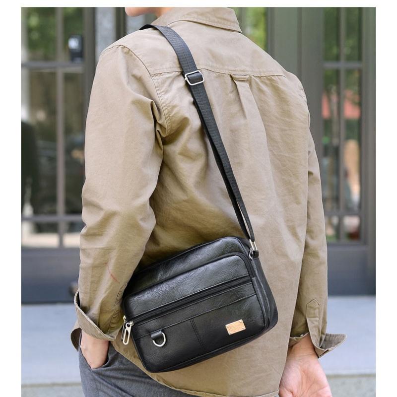 가죽 남성 슬링백 메신저 숄더 크로스백 대용량 핸드백  - Leather Work Bag Mens 리뷰 및 가격
