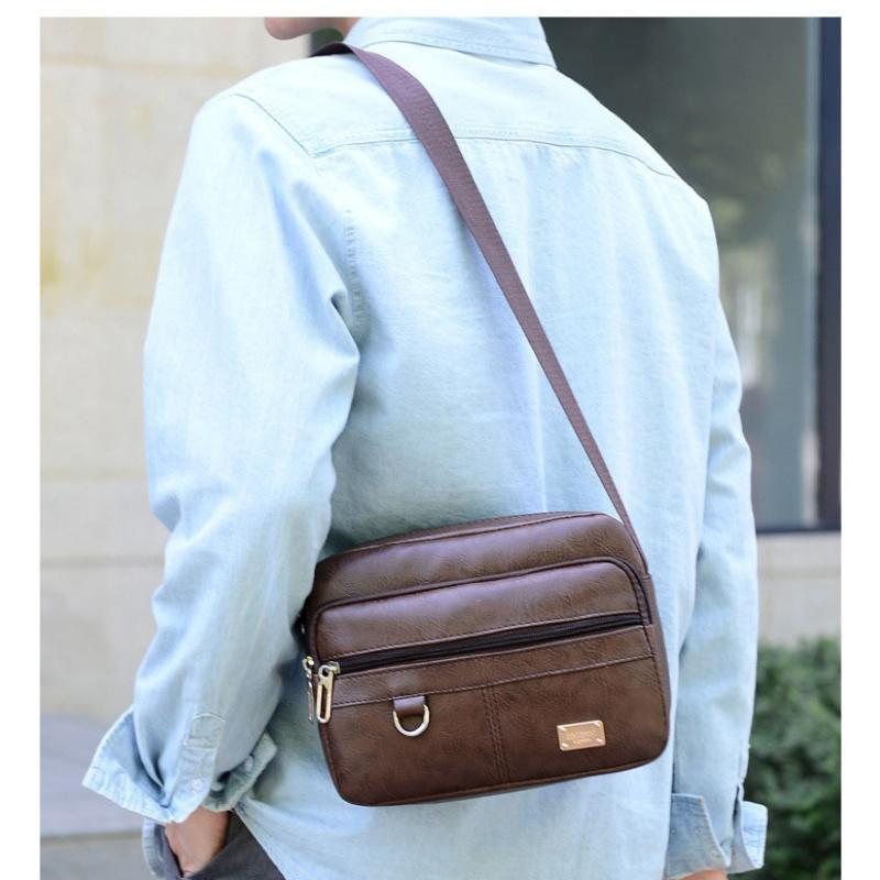 가죽 남성 슬링백 메신저 숄더 크로스백 대용량 핸드백  - Leather Work Bag Mens 리뷰 및 가격