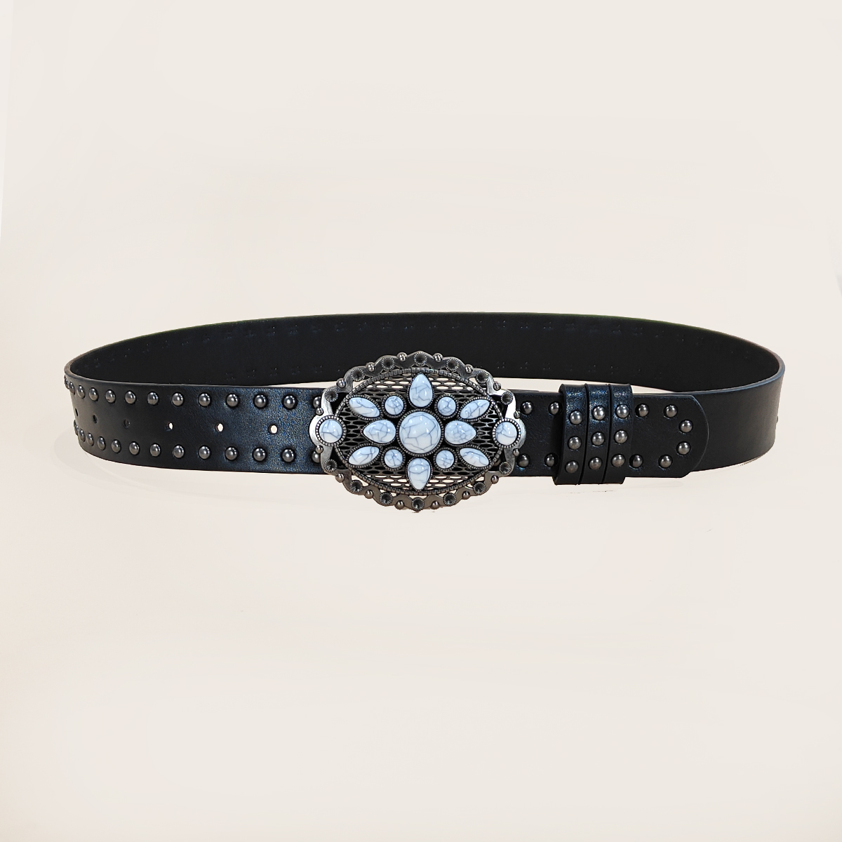 남녀공용 캐주얼 펑크 리벳 벨트, 웨스턴 스타일 PU  - Leather Work Western 리뷰 및 가격