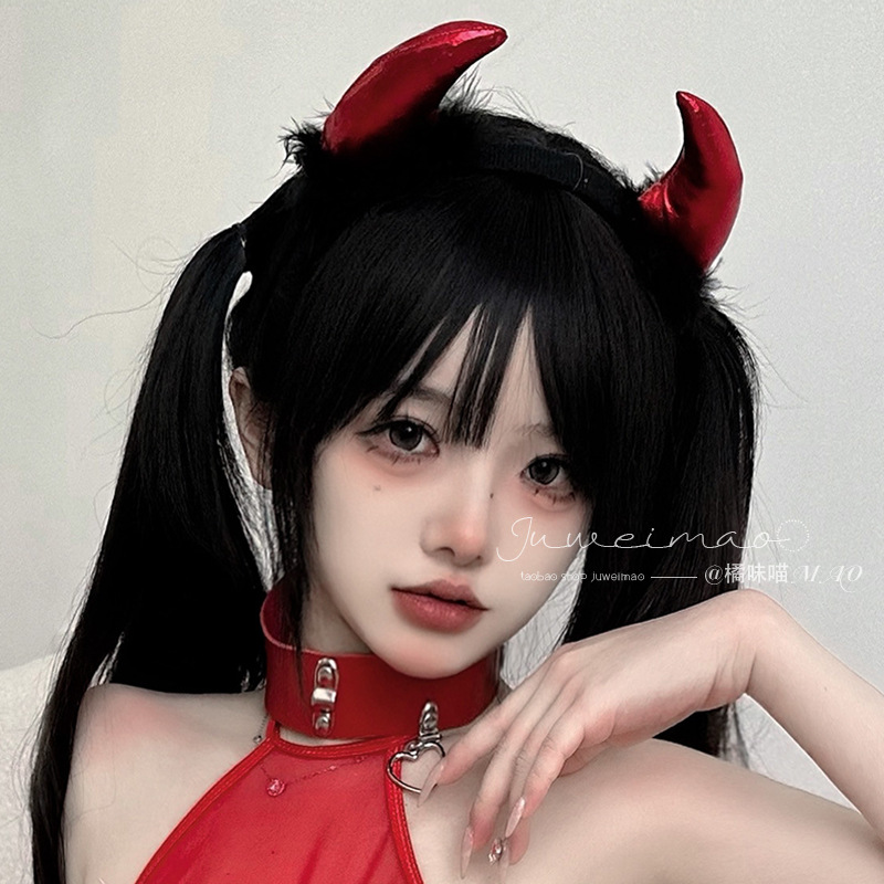 할로윈 작은 악마 코스프레 머리띠 블랙 레드 다크 스타 - Leatherwork Pony 리뷰 및 가격
