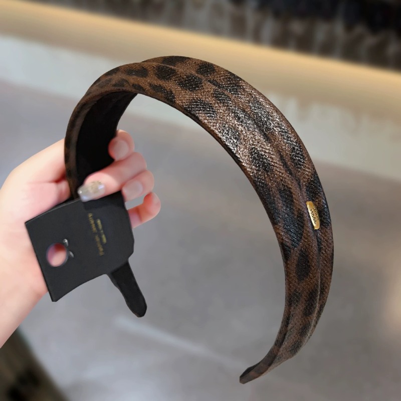 새로운 가을 겨울 레오파드 프린트 가죽 헤어밴드 하이  - Leatherwork Pony 리뷰 및 가격