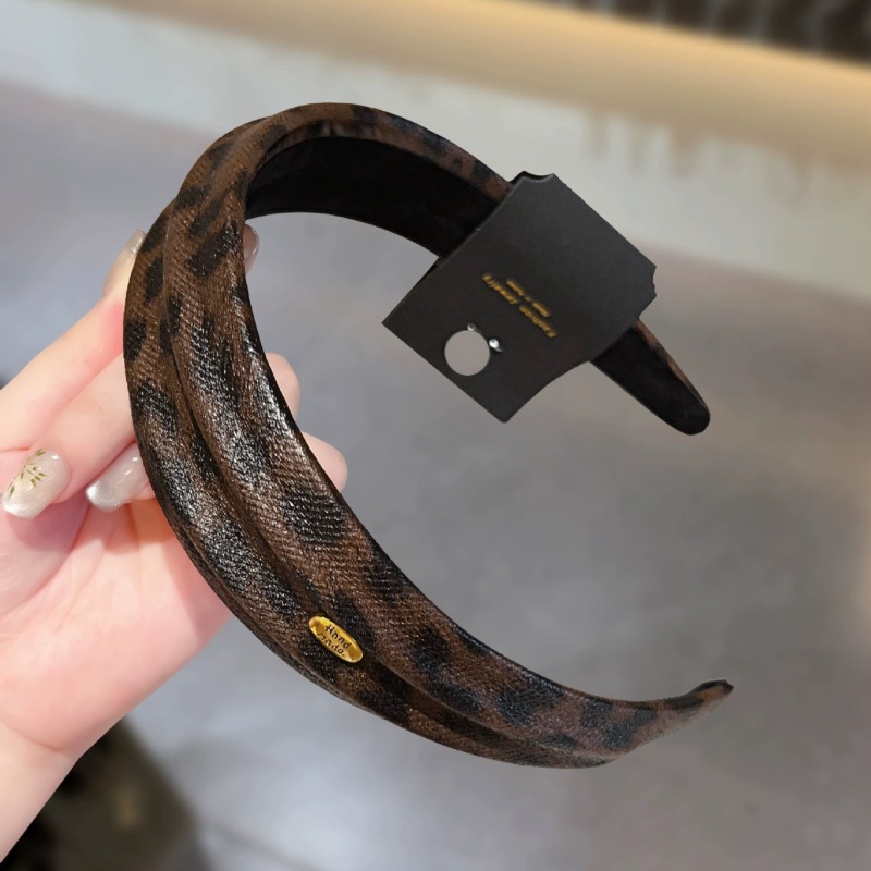 새로운 가을 겨울 레오파드 프린트 가죽 헤어밴드 하이  - Leatherwork Pony 리뷰 및 가격