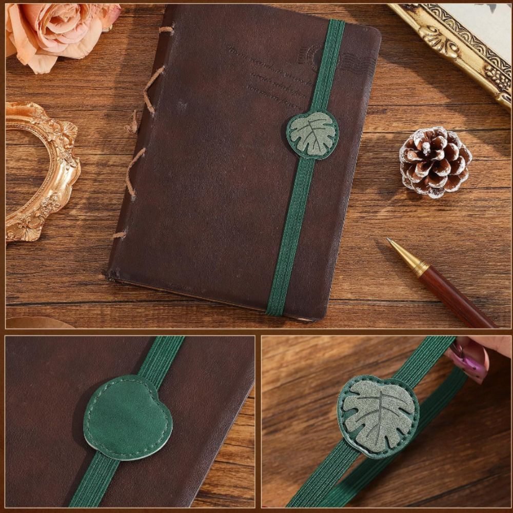 빈티지 탄성 밴드 가죽 북마크 분실 방지 다용도 PU  - Leatherwork Books 리뷰 및 가격