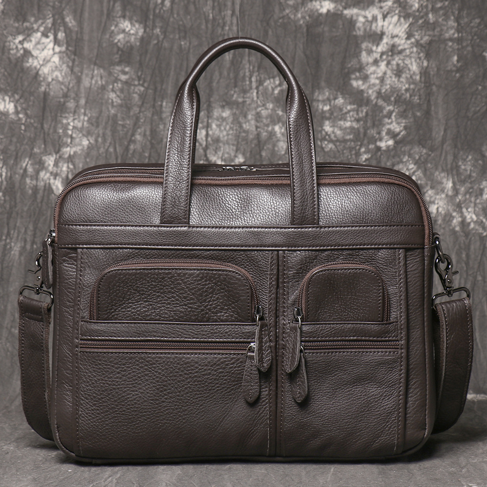 남성용 천연 가죽 서류 가방, 비즈니스 핸드백 노트북  - Leather Work Bag Mens 리뷰 및 가격