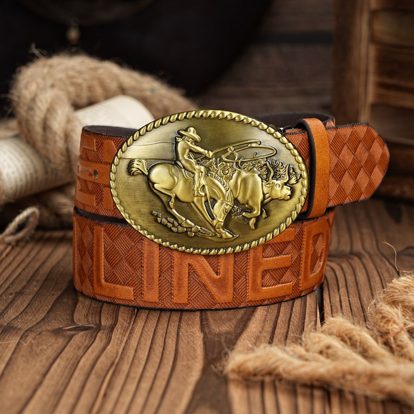 남녀공용 캐주얼 레트로 벨트 웨스턴 스타일! 금속 버클 - Leather Work Western 리뷰 및 가격