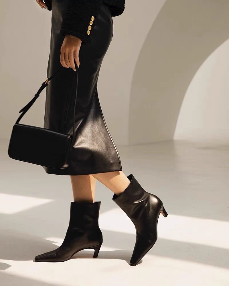 AIYKAZYSDL 2025 스퀘어 토 앵클 부츠 로우 - Leather Work Western 리뷰 및 가격