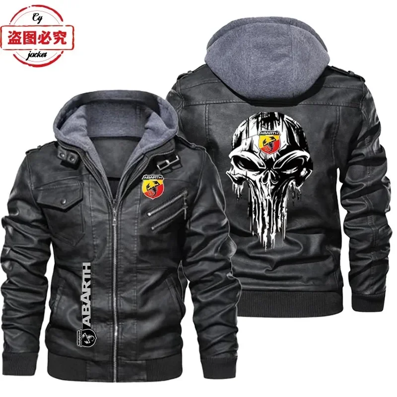 유럽 사이즈 가죽 재킷 ABARTH 자동차 로고 레트로 - Leather Work Jacket With Hood 리뷰 및 가격