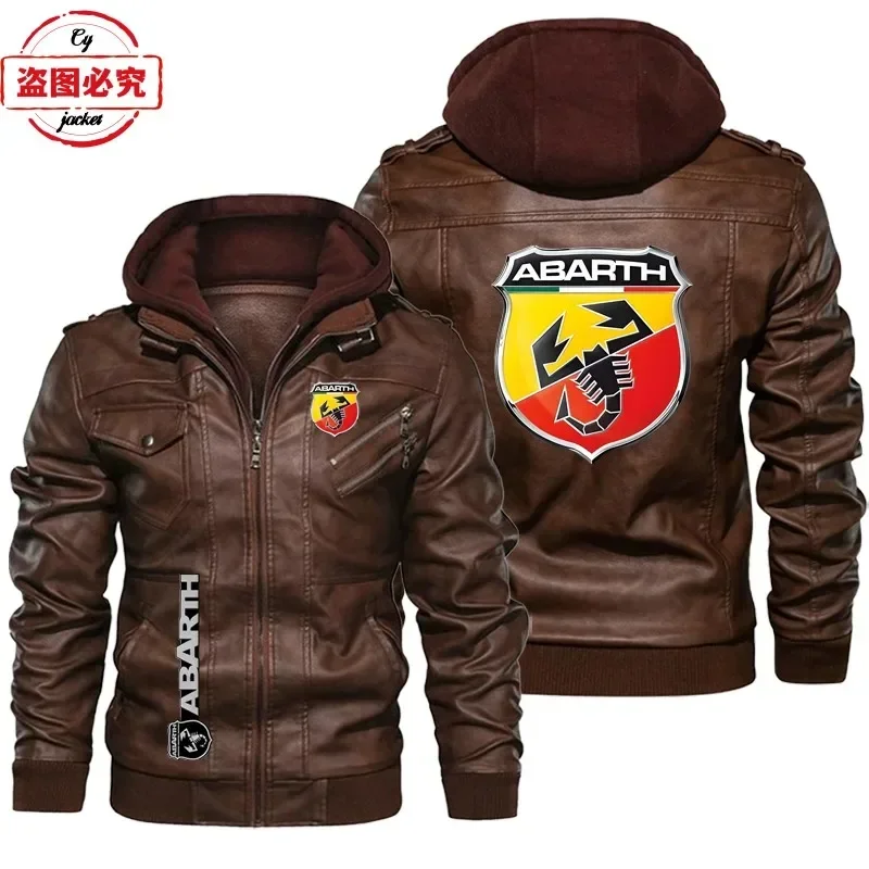 유럽 사이즈 가죽 재킷 ABARTH 자동차 로고 레트로 - Leather Work Jacket With Hood 리뷰 및 가격