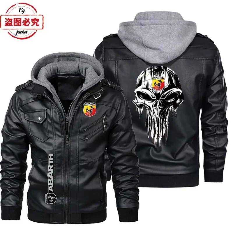 유럽 사이즈 가죽 재킷 ABARTH 자동차 로고 레트로 - Leather Work Jacket With Hood 리뷰 및 가격