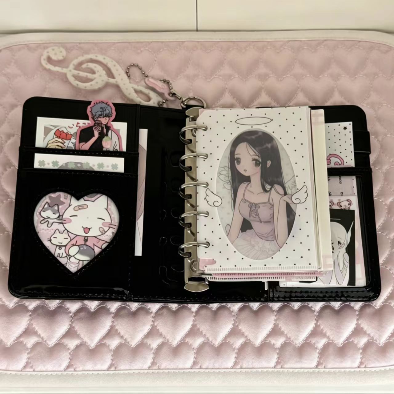 한국 스타일 물방울 무늬 하트 M5 PU 가죽 루즈리프 - Leatherwork Books 리뷰 및 가격