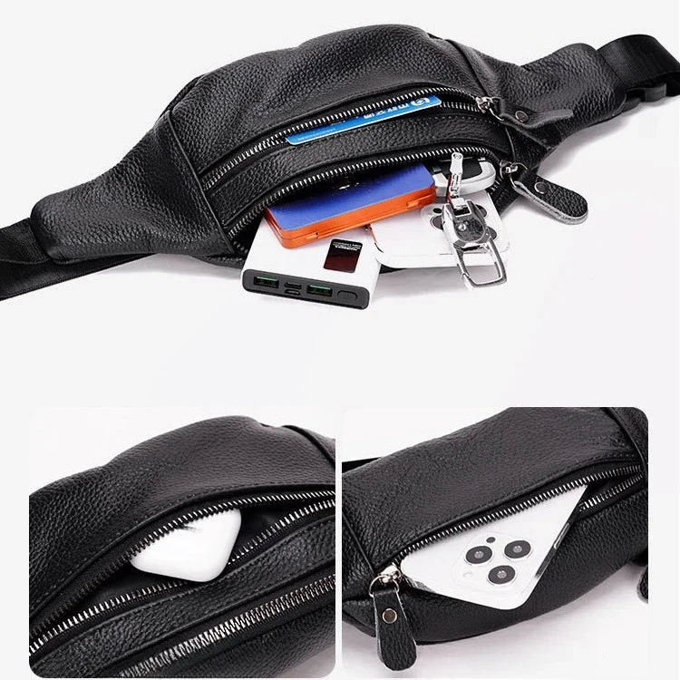 정품 가죽 남성용 허리 가방 다기능 가슴 가방 크로스바 - Leather Work Bag Mens 리뷰 및 가격