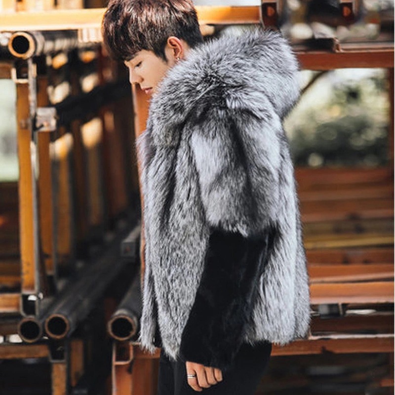 2026 남성 인조 모피 여우털 코트 숏 재킷 후드 코 - Leather Work Jacket With Hood 리뷰 및 가격