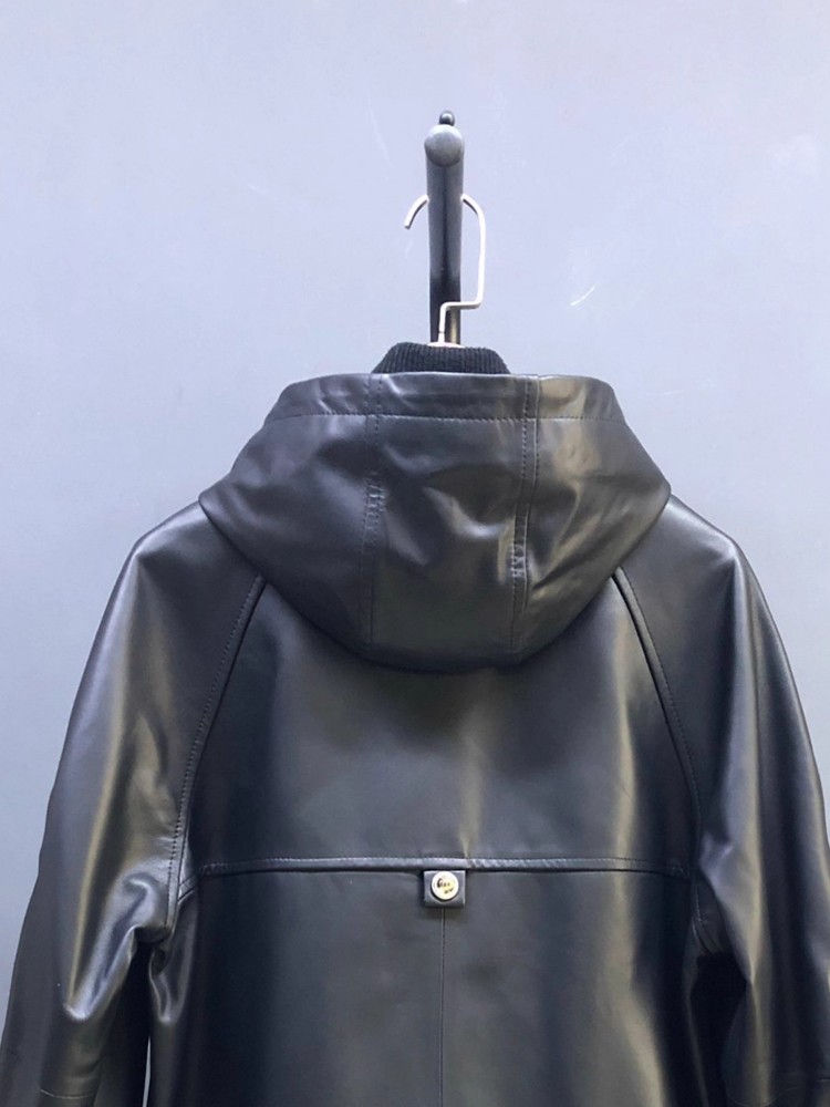 뜨거운 판매 가을 여성 천연 양가죽 후드 짧은 재킷 오 - Leather Work Jacket With Hood 리뷰 및 가격