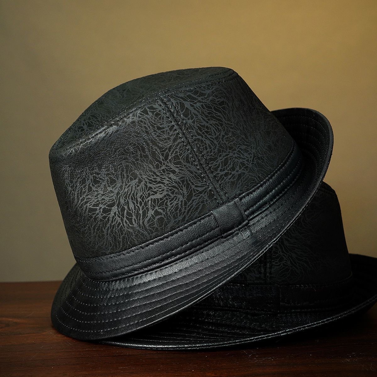신사 레트로 고급 천연 가죽 정장 모자 남성용 양가죽  - Leather Work Hat 리뷰 및 가격