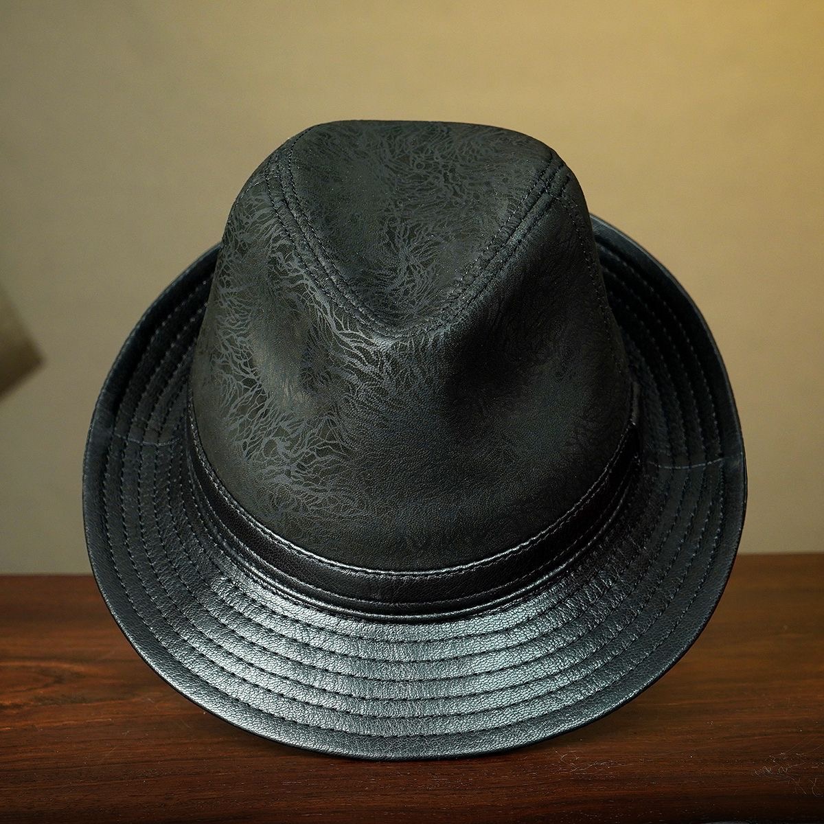 신사 레트로 고급 천연 가죽 정장 모자 남성용 양가죽  - Leather Work Hat 리뷰 및 가격
