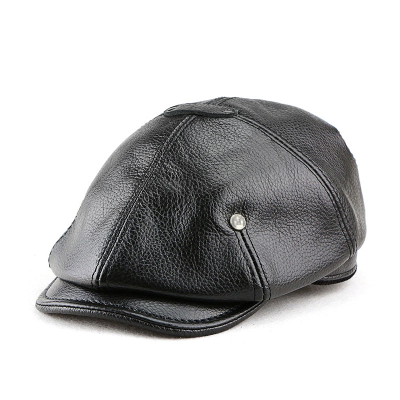 남성용 진짜 풀 그레인 암소 가죽 팔각형 베레모 모자, - Leather Work Hat 리뷰 및 가격