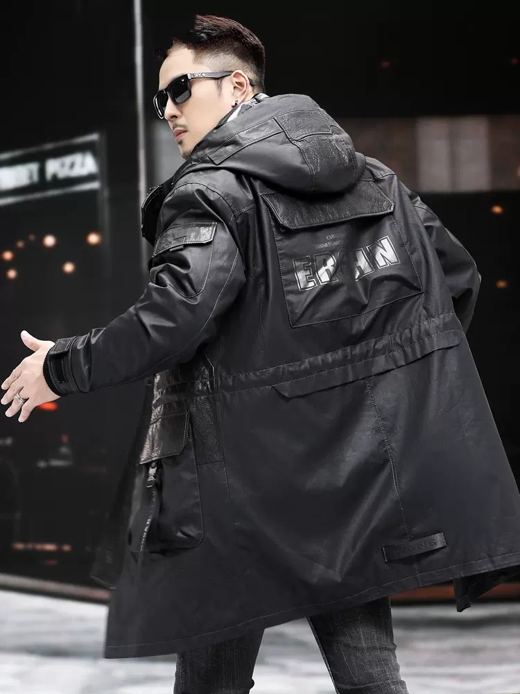 Winter Genuine Leather Coat Me - Leather Work Jacket With Hood 리뷰 및 가격