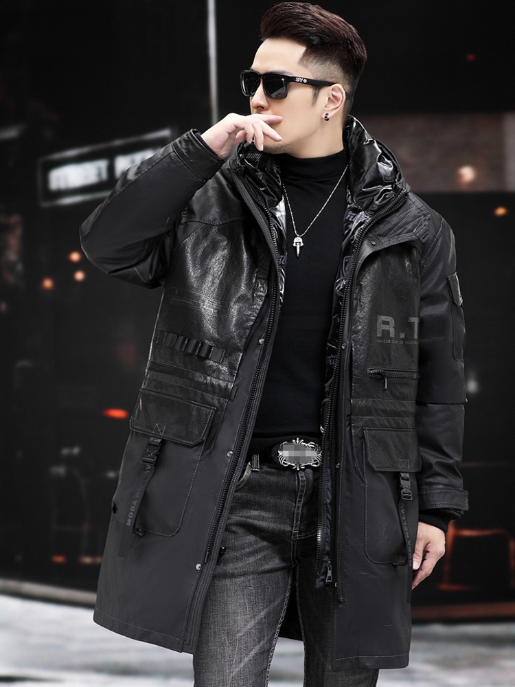 Winter Genuine Leather Coat Me - Leather Work Jacket With Hood 리뷰 및 가격