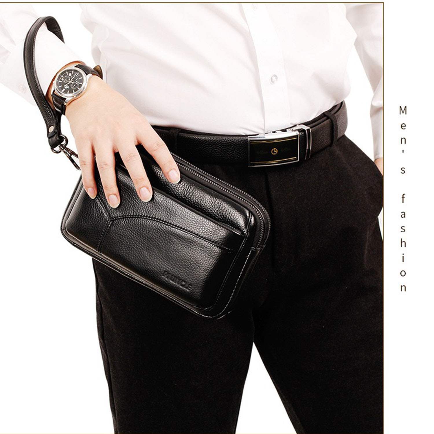 남성용 정품 가죽 패션 비즈니스 클러치 백, 빈티지 손 - Leather Work Bag Mens 리뷰 및 가격