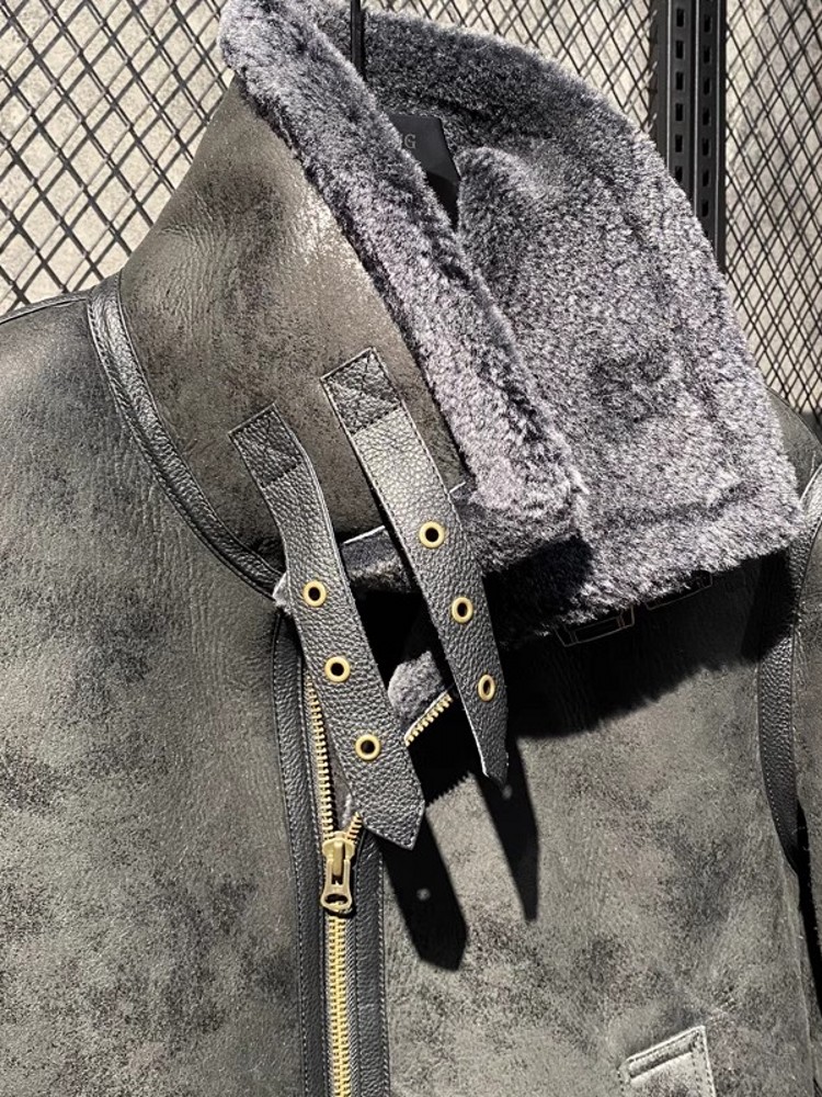 남성용 겨울 따뜻한 울 안감 양가죽 정품 가죽 재킷 후 - Leather Work Jacket With Hood 리뷰 및 가격