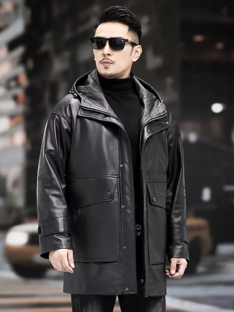 따뜻한 겨울 남성 작업 다운 재킷, 라이너 분리형 중간 - Leather Work Jacket With Hood 리뷰 및 가격